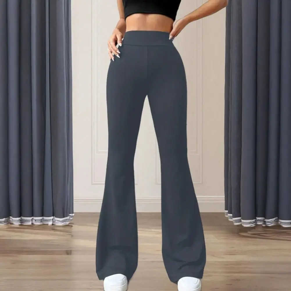 Loose Leg Women Pants Trousers Women High Waist Pants Slim Fit Loose Leg Trousers Pure Color Yoga Running Flared for Everyday