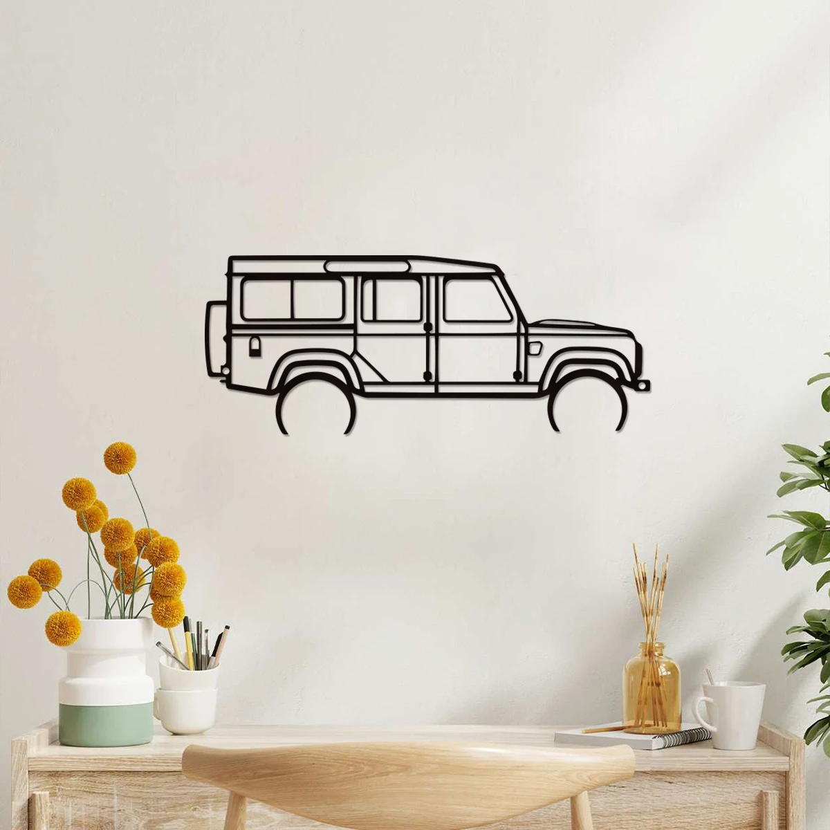 1PC Metal Jeep Silhouette Wall Art Indoor Bedroom Home Outdoor Wall Decoration Gift For Car Lover Automan Gift Wedding