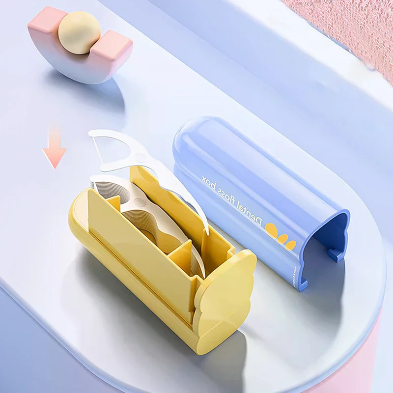 Dopamine Dental Floss Box, Portable Home Use, Automatic Pop-out Mini Dental Floss Storage Box, Floss Holder For Between Teeth.