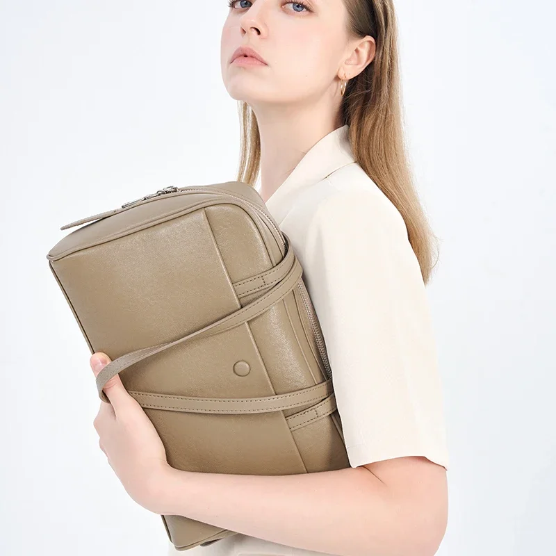 

Women's Cow Genuine Leather Shoulder Bag Ladies Fashion Luxury Designer Bags Female Casual Retro Soft Cowhide Handbags for Lady