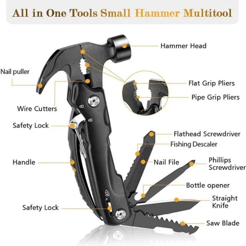 Strumento portatile Multitool Hammer Outdoor Survival Gear Tool per campeggio caccia accessori per escursionismo strumento di fuga di emergenza per