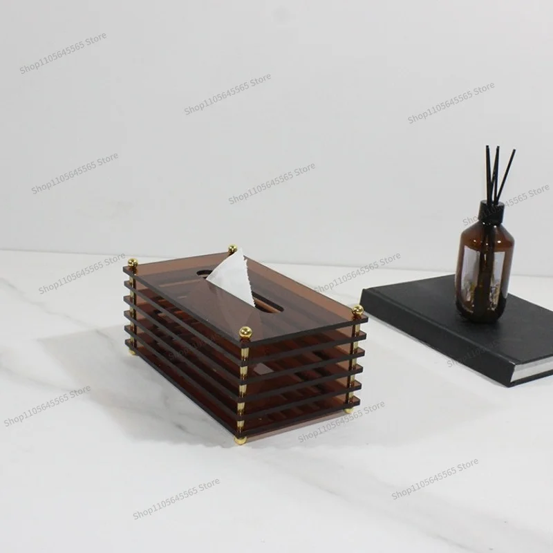 For Modern Acrylic Tissue Box, Household Coffee Table Tissue Storage Decoration