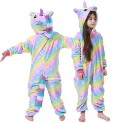 kids winter stich pajamas children panda dinosaur sleepwear unicorn kigurumi onesies for boys girls blanket sleeper baby costume