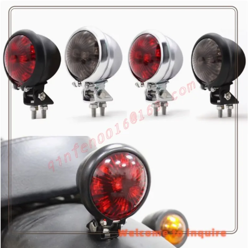 

Motorcycle Accessories Retro Modified LED Taillights Cruise Metal Brake Lights Running Lights Round Taillights