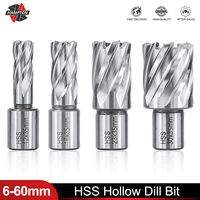 1pc HSS Hole Cutter 6-60mm Weldon Shank Hole Saw Hollow Drill Bit HSS Core Drill Bit For Metal Drilling Tools