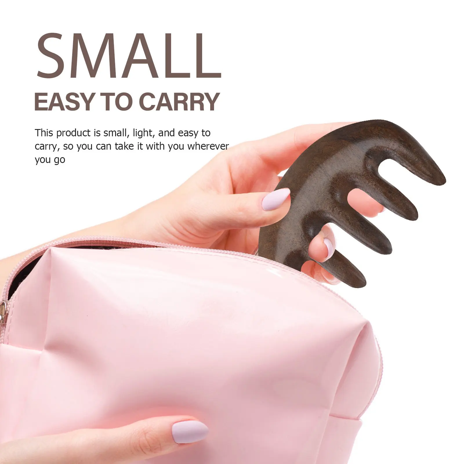 

1 шт. деревянная массажная расческа из утолщенного сандалового дерева с 5 зубцами для массажа кожи головы, способствует расслаблению во время менструации, улучшает кровообращение, маленькая