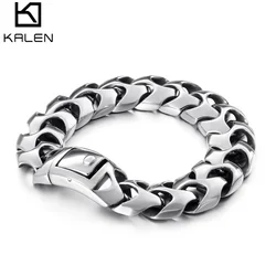 17mm Shiny Singular Pursuing Individuality Chain Bracelet - Stainless Steel 316L - KB112527-BD