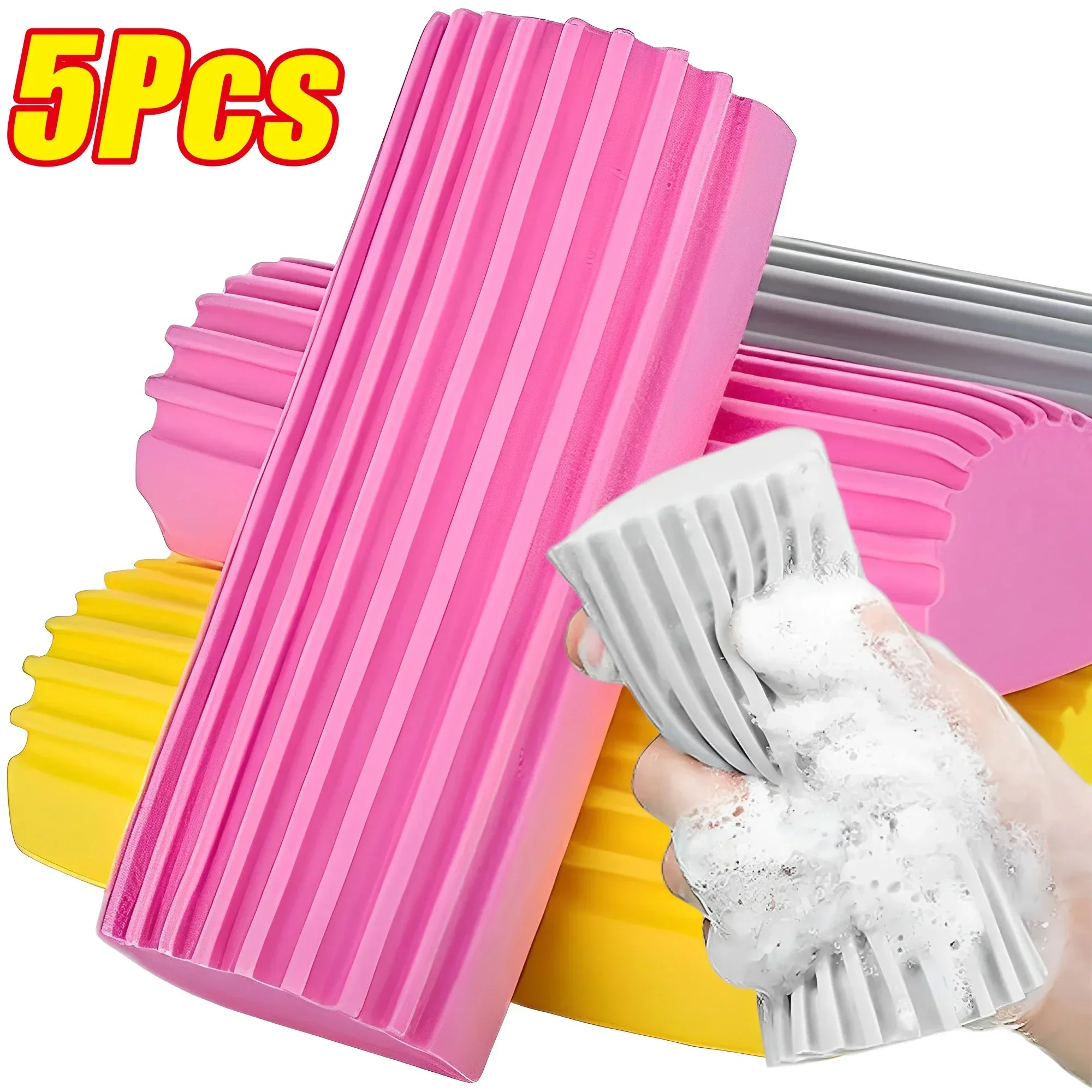 3/5PCS Damp Clean Duster PVA Sponge Reusable Car Detailing Wash Brush Duster Blinds Glass Window Cleaning Tool Auto Accessories