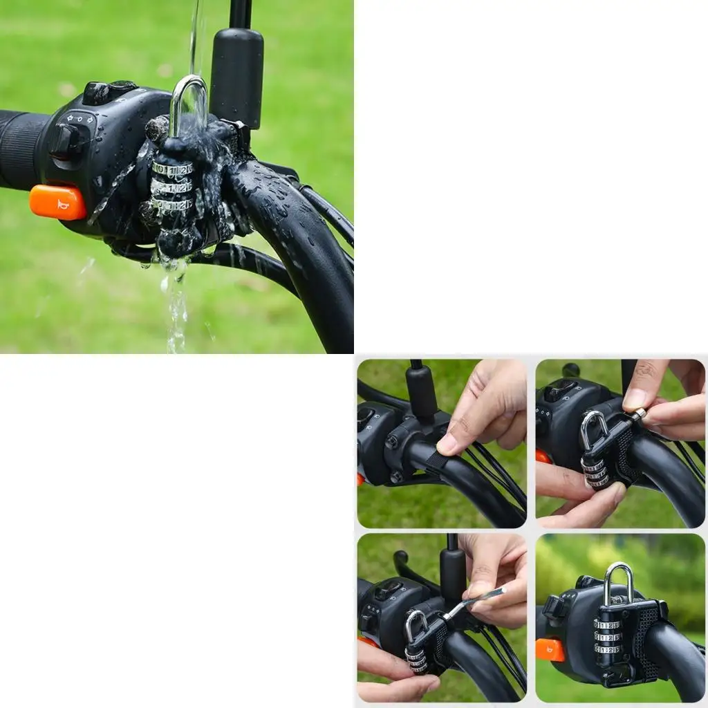  3 Digit Helmet Lock Scooter Accessory Heavy Duty Construction Universal Fit