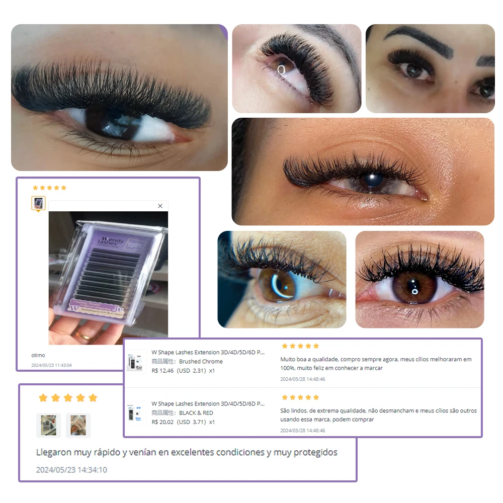 Wendy Lashes 0,07 W a forma di fiore 3D/4D/5D/6D Fioritura automatica Ventole preconfezionate Estensioni ciglia Ciglia individuali aa naturali