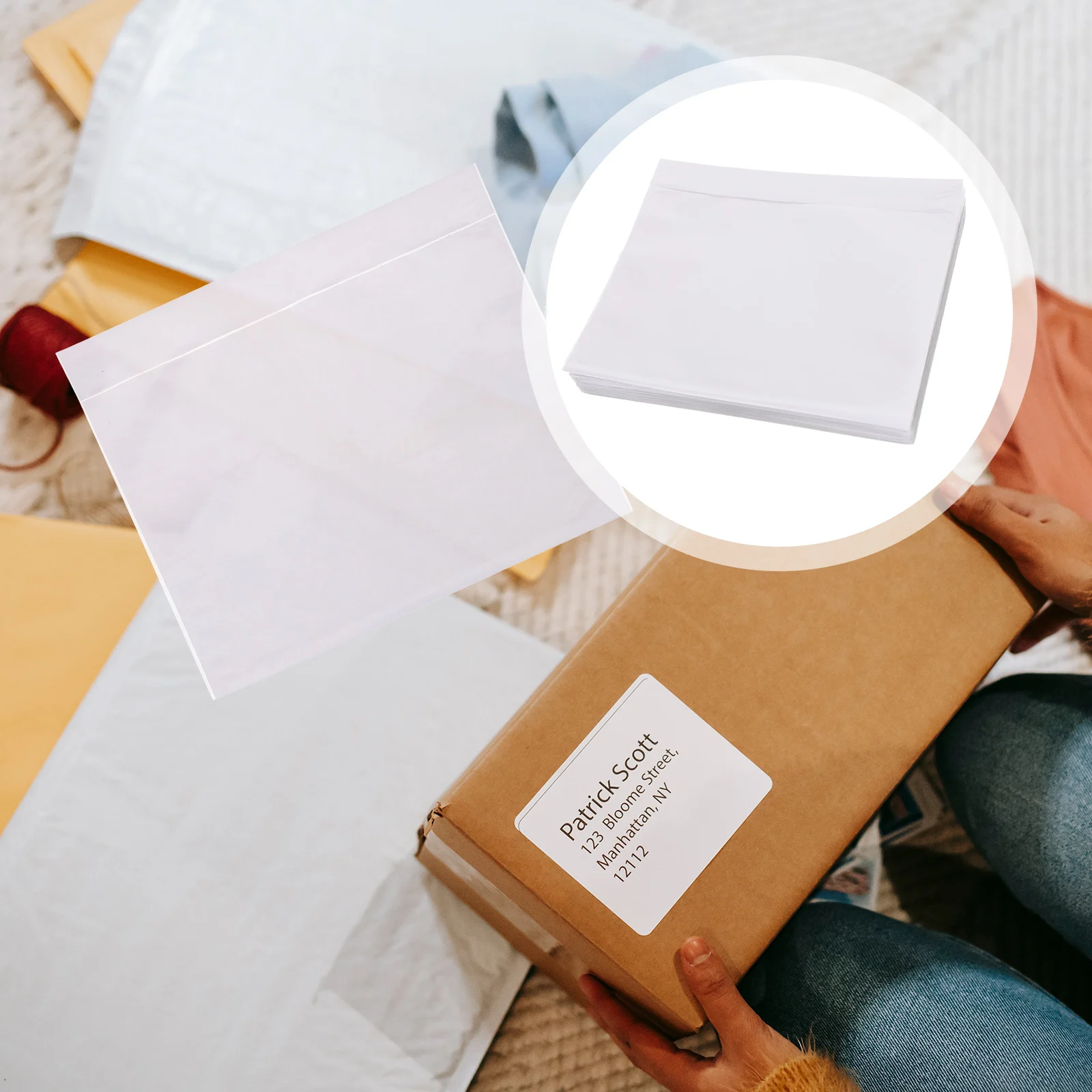 

100pcs Self Adhesive Transparent Bags Packing List Envelopes for A4 A5 Invoice Shipping Label Logistics File Bag