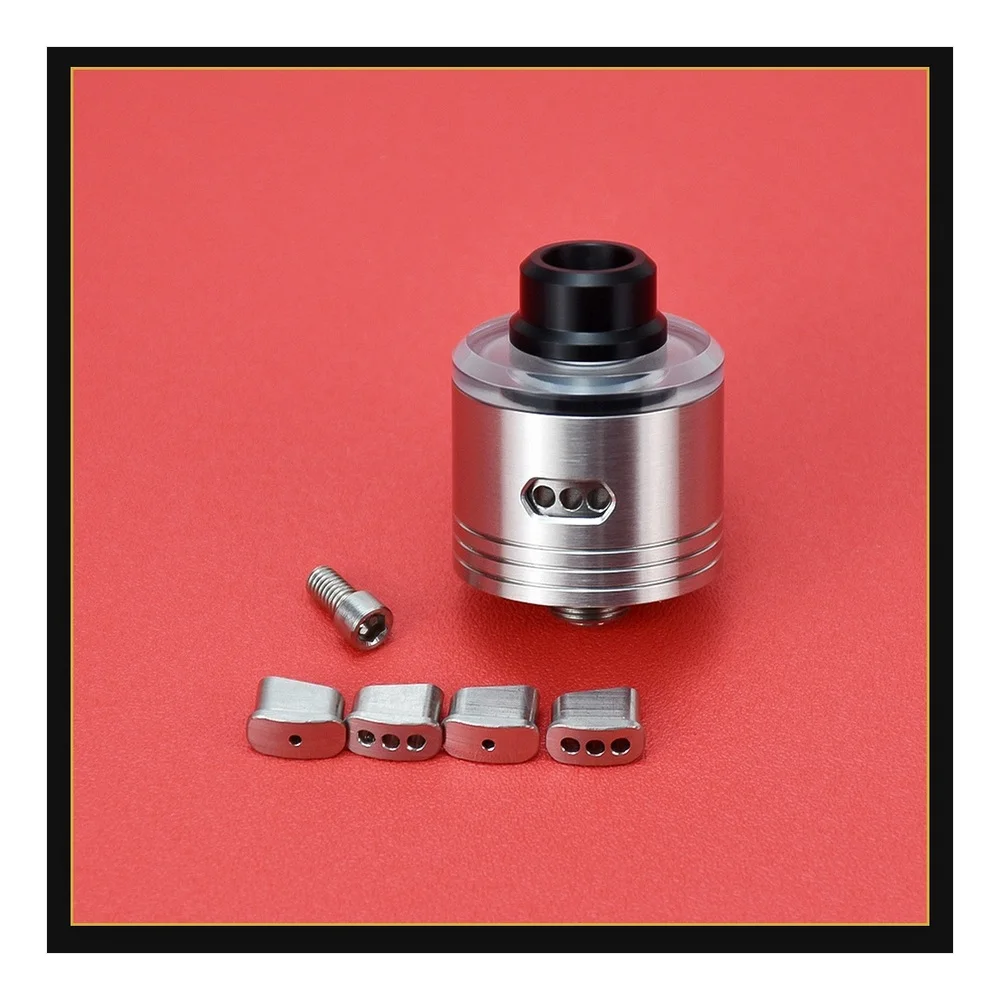 Wolfcoolvape Skyfall Style 22mm RDA Atomizer with Squonk BF Pin and 4 Extra AFC Inserts for DL & MTL Single Coil Vaping view 2