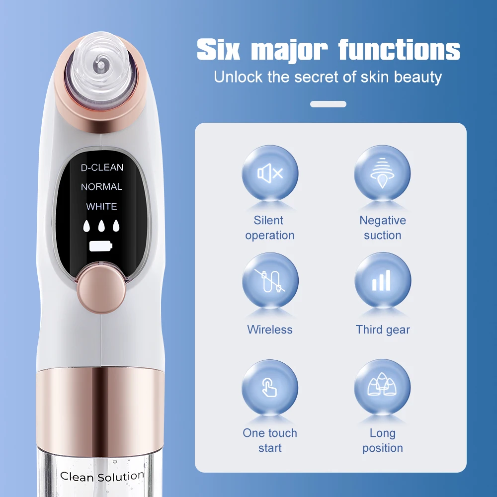 Blackhead Remover Pore Vacuum Face Cleaner Electric Pimple Black Head Removal USB Rechargeable Water Cycle Facial Cleaning Tools