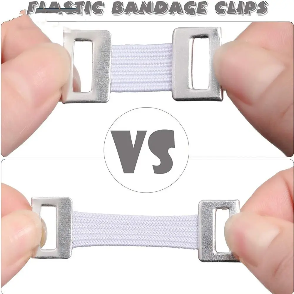 10PCS Aluminium Polyester Elastic Bandage Clips White Brown Silver Replaceable Elastic Bandages Replacement Clip