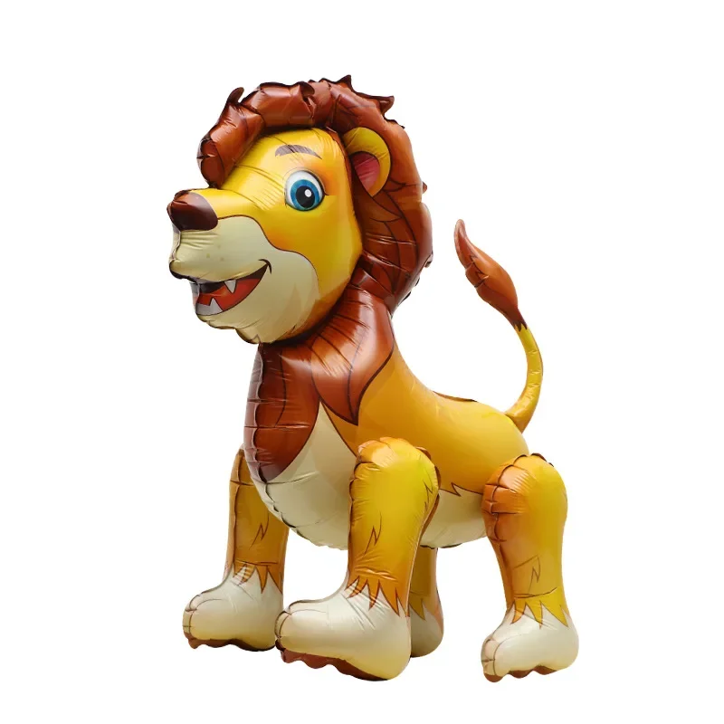 4D Standing Jungle Animal Balloons Lion Alpaca Giraffe Panda Leopard Cow Zebra Balloon Birthday Party Photography Props Baloon