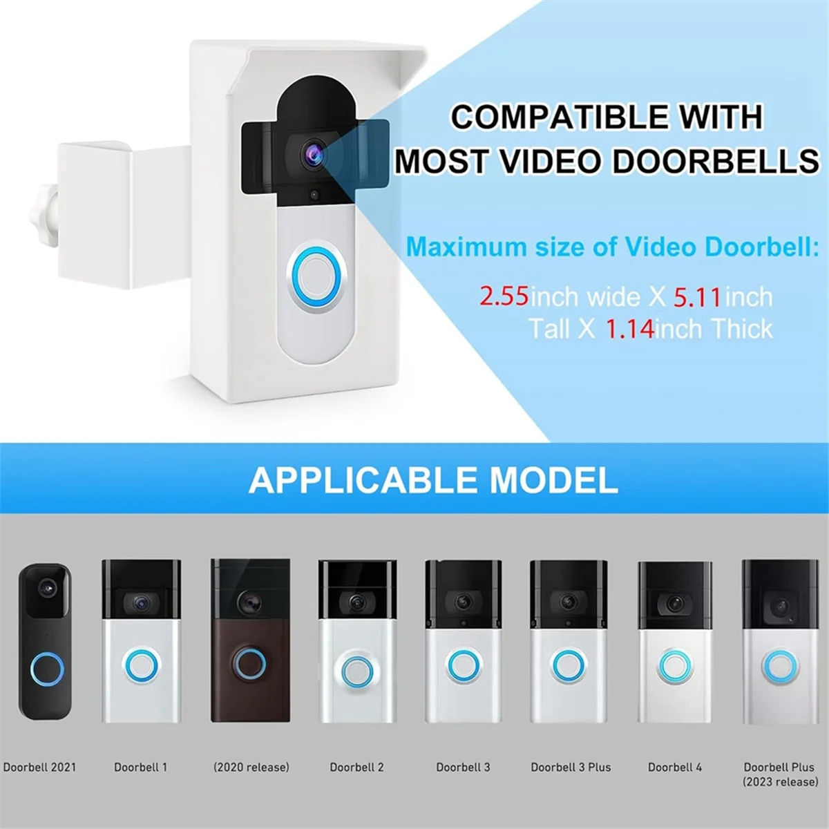 Anti-Diefstal Video Deurbel Mount, Voor Ringdeurbel Mount Geen Boorhouder Beugel Voor Appartementdeur Verhuur