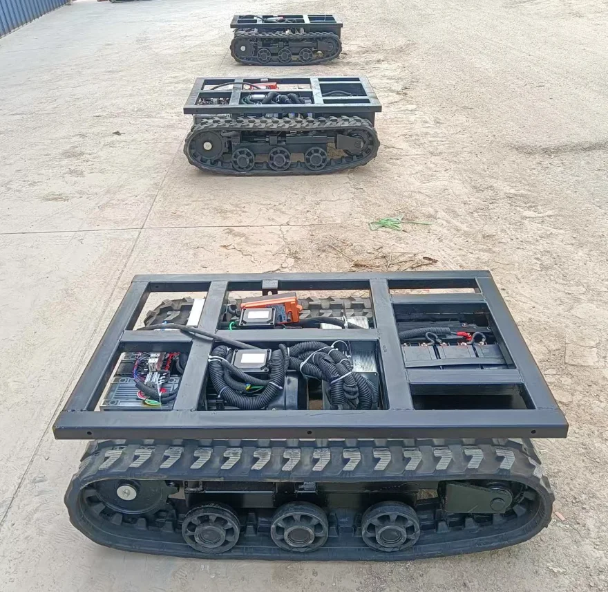 Electric Rubber Crawler Rubber Tracked Chassis Undercarriage