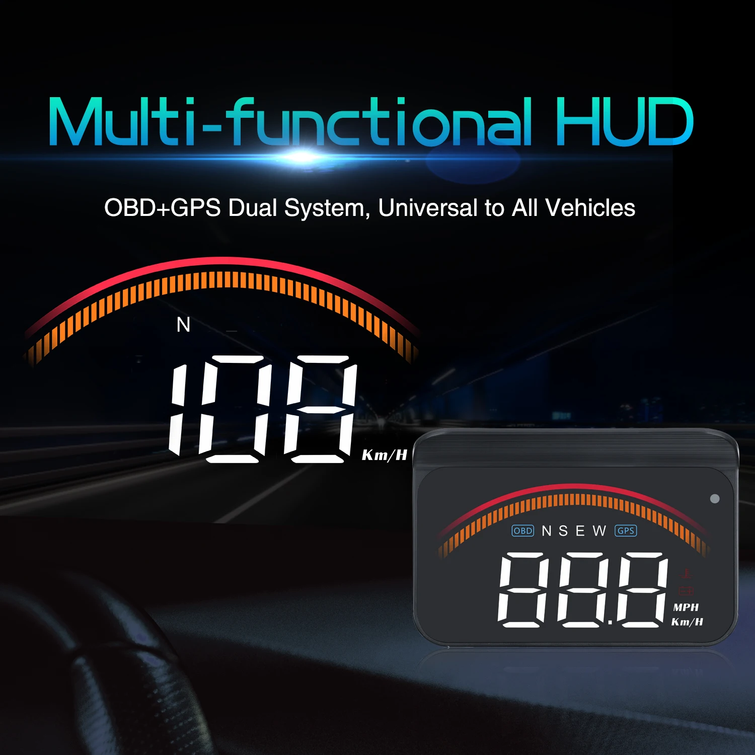 WiiYii Projector Head up Display M11 Auto Speedometer GPS+OBD2 3.5
