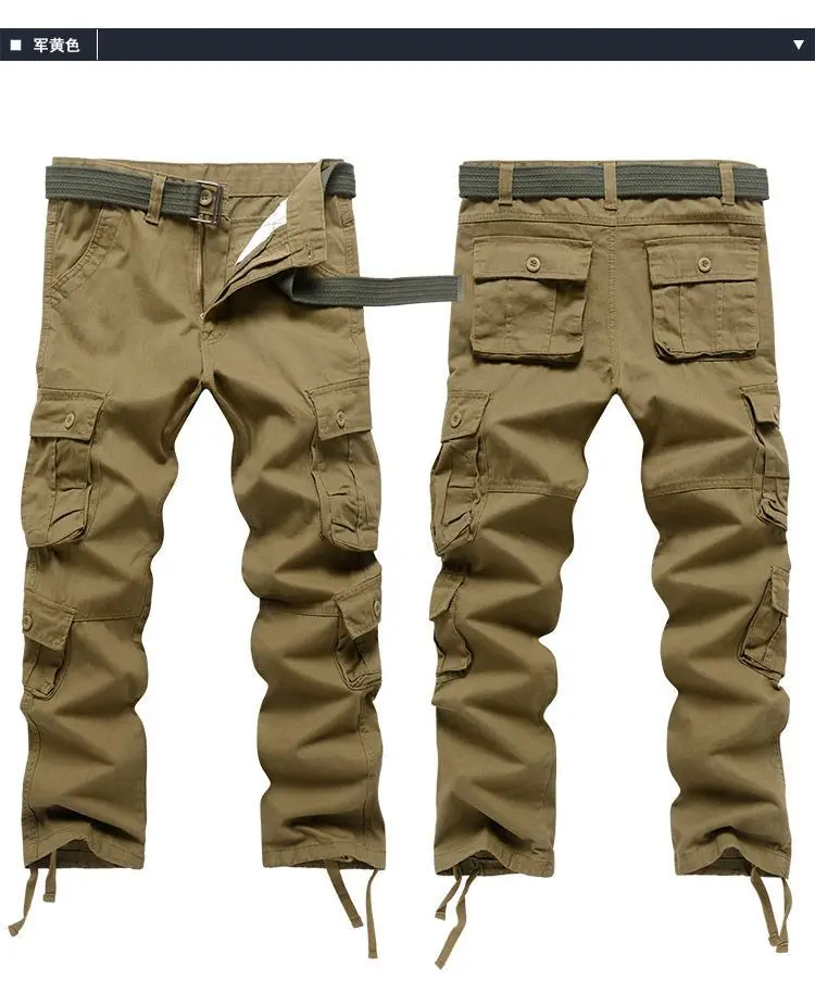 Camo Cargo-Hosen für Herren, Outdoor-Taktische Hosen mit Mehreren Taschen, Reine Baumwolle, Weite Hosen für Frühling und Herbst, Herrenbekleidung, Lässige Hosen – Detail 15