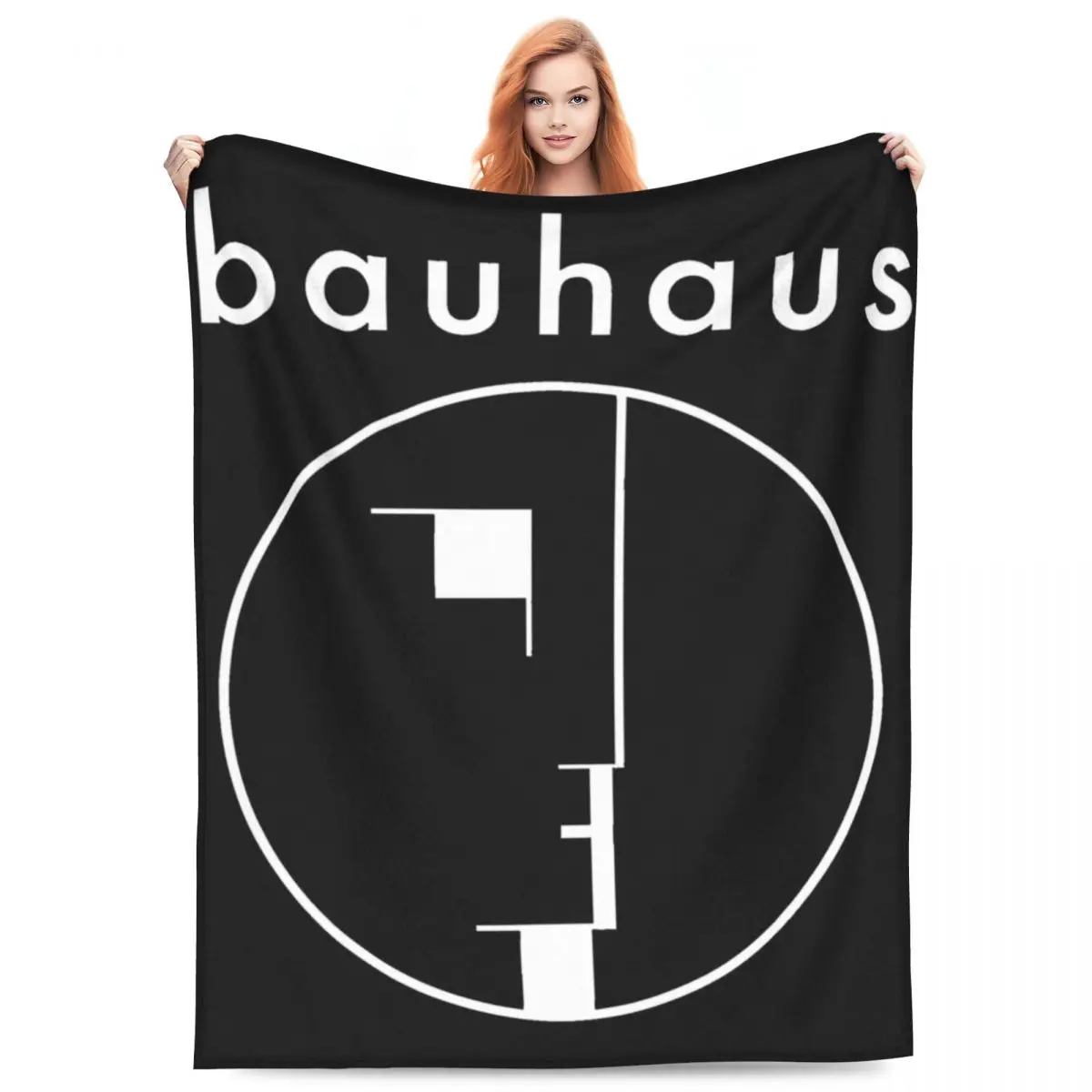 

80S Music Band Bauhaus BHS Post Punk Throw Blanket Fleece Sofa Throw Blankets Cozy Lightweight Thin for Office Bedspreads