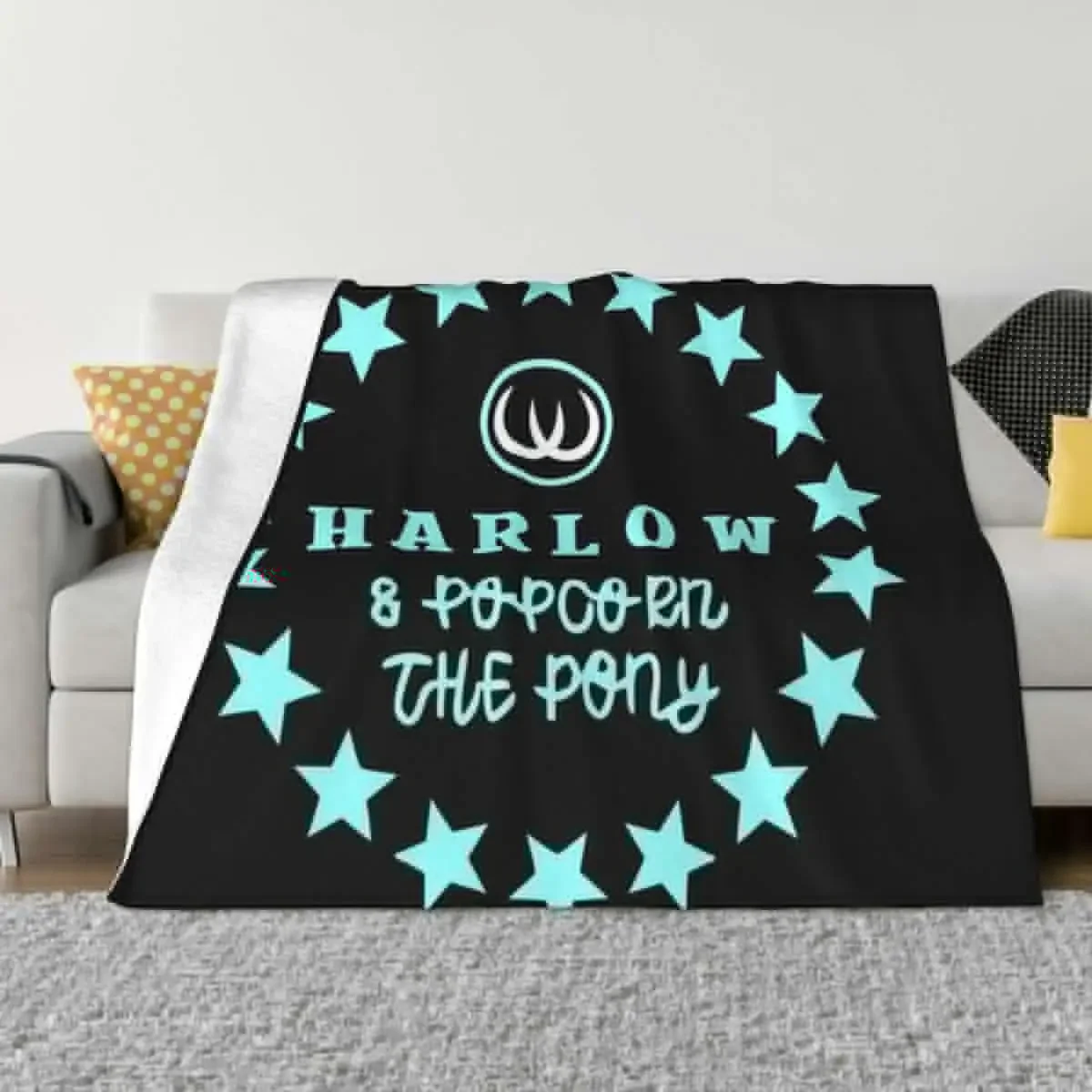 Harlow And Popcorn Merch Popcorn The Pony Throw Blanket Personalized Gift Summer Blankets Sofas Of Decoration Hair Blankets