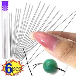 Beading Needles Seed Beads Needles Big Eye DIY Beaded Needles Collapsible Beading Pins Open Needles for Jewelry Making Tool