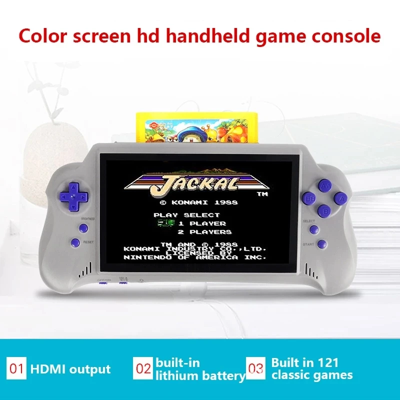 

Coolbaby New 7 inch Retro Handheld Game Console Support Home Game Cartridge Game Console Double Wireless Gamepad Built 121 Game