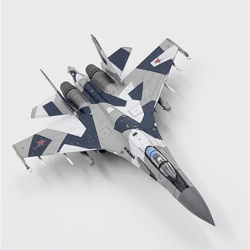 2024 1/100 Scale Russia Airforce SU 35 SU35 SU-35 Fighter Camo Color Air Force One Diecast Aircraft Plane Model Alloy AirlineToy