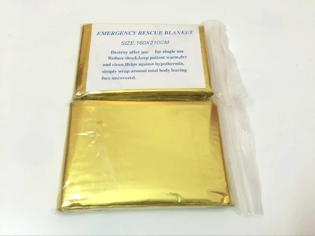 Gold silver 160x210cm first-aid blanket, emergency blanket, life-saving thermal insulation, sun protection, survival blanket