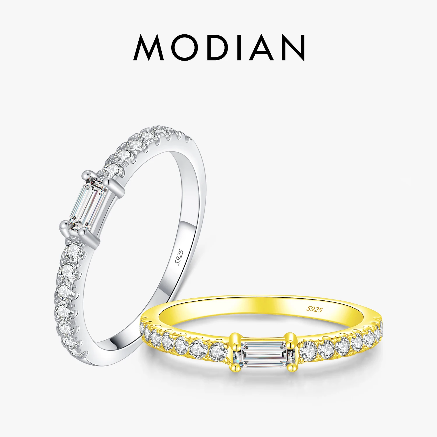 Modian Top Quality 100% Real 925 Sterling Silver Classic Charm AAAAA Zirconia Wedding Finger Rings For Women Fine Jewelry anel