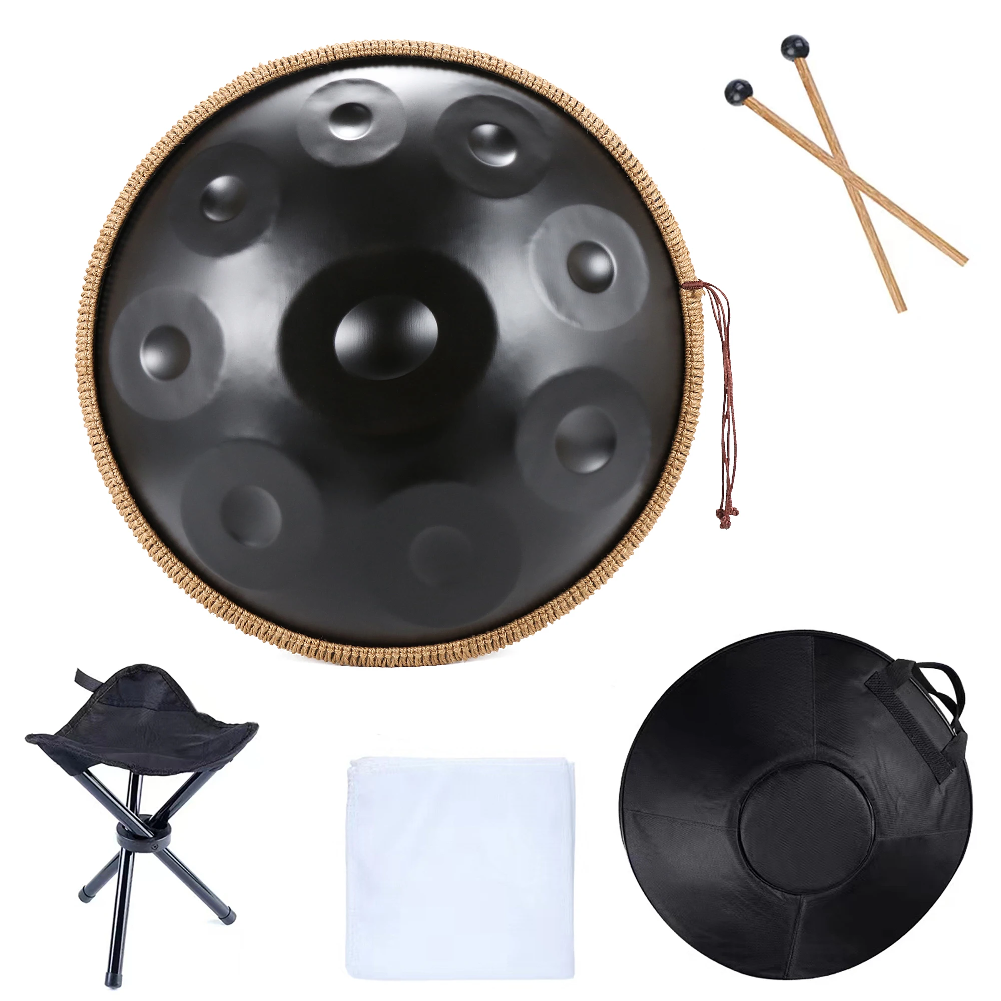 Handpan 18 Inch G Minor 440HZ 9 Notes Pantam Drum Steel Hand pan Drum Yoga Meditation Beginner Musical Instruments