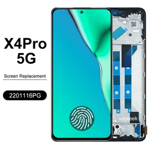 Bilashmart 6.67 AMOLED Poco X4 Pro 5G Screen Replacement Xiaomi Poco X4 Pro 5G 2201116PG LCD Display Touch Screen Digitizer with Frame