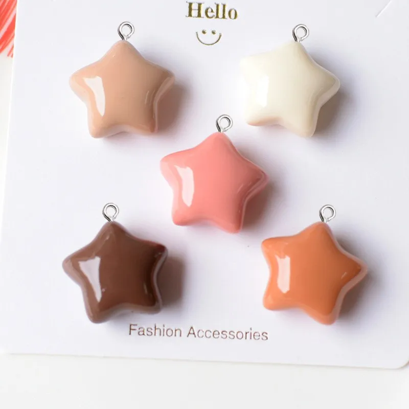 10Pcs Fashion Star Love Heart Resin Charms For Jewelry Making Women Earrings Necklace Floating Decorate DIY Pendants Accessories
