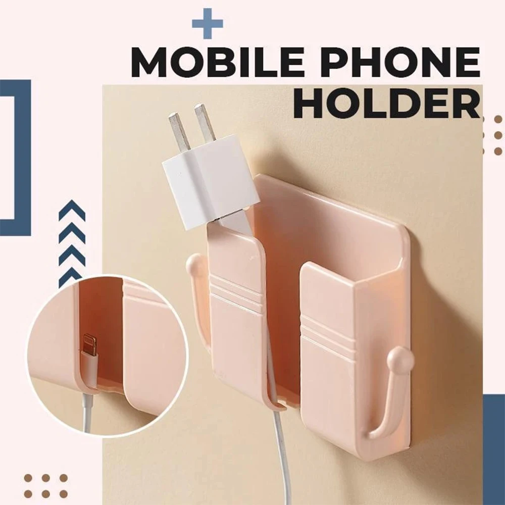 New Mobile Phone Holder Wall Mounted Organizer Storage Box Wall Charger Hook Cable Charging Dock Multifunction Holder Home Stand