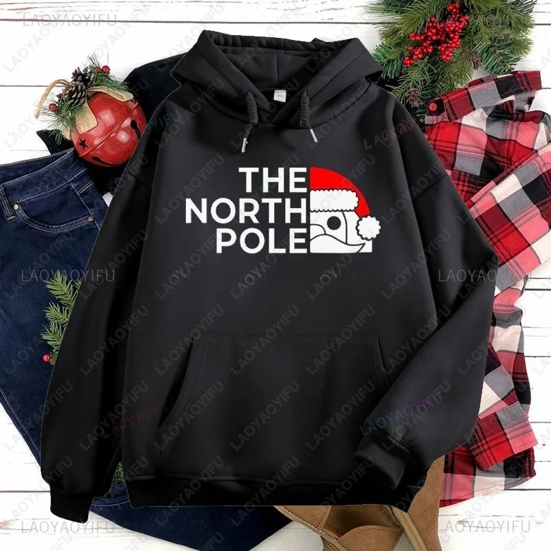 الدفء البلوز لابلاند مطابقة عطلة الأسرة القطب الشمالي عيد الميلاد سانتا البلوز مقنعين رجل إمرأة Harajuku هوديي ملابس ممتعة #4