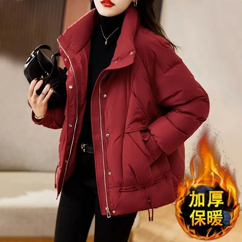 Casual Down padded jacket women 2025 new winter Parkas Fashion zipper thick Warm cotton Clothes coat female loose outerwear T622