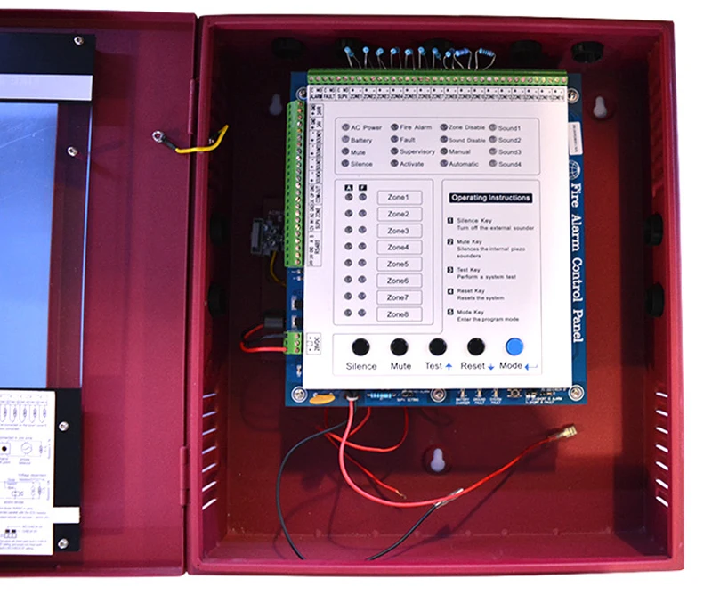 (1 Set) Fire Alarm Control Panel 8 Wire Zones Home Security Alarm Self Protection Defense Support Smoke Gas Detector