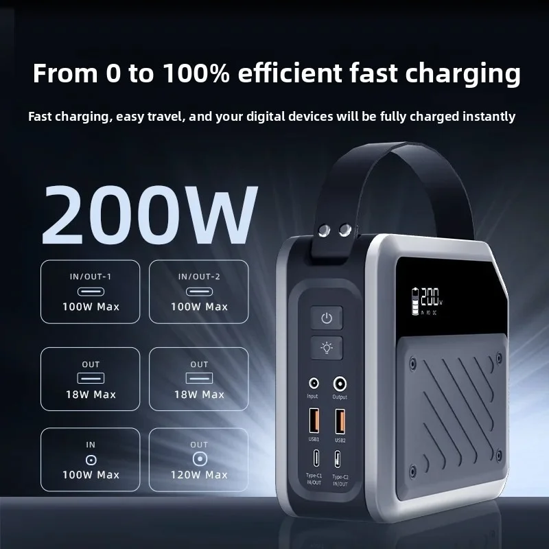72000mAh Portable Power Station 100W Dual PD Fast Charging AC 220V for Camping Travel Emergency Backup