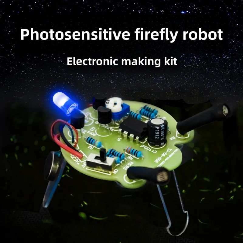 

Photosensitive Firefly Mobile Robot DIYElectronic Kit Tail Light Breathing Lamp Welding Board TJ-56-606