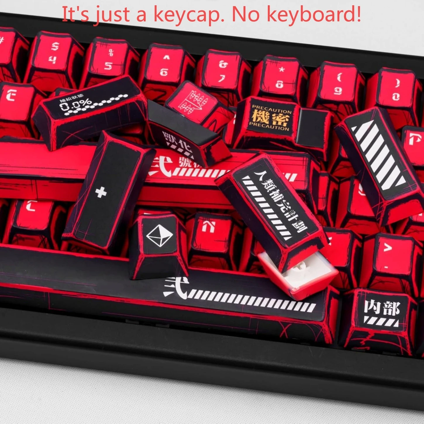Anime Graffiti PBT Keycaps Cherry Profile 137 Keys Red Black for Wooting Mechanical Keyboard