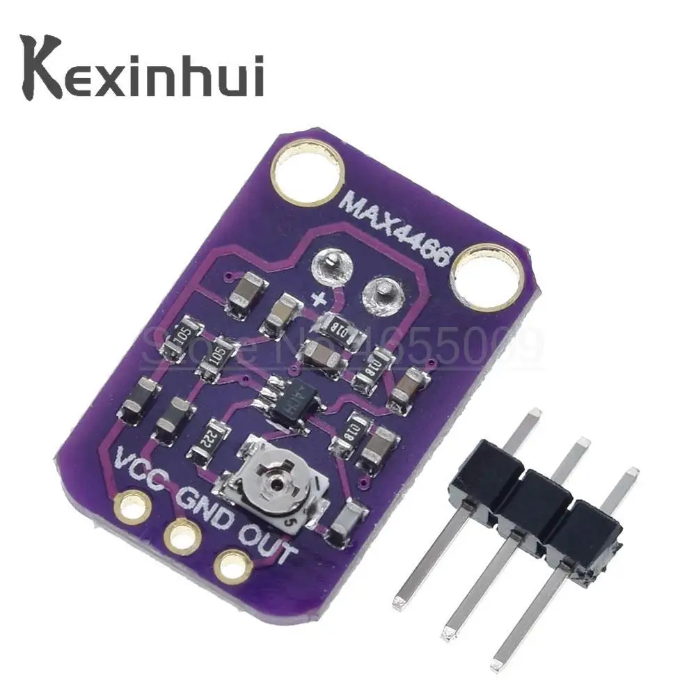 GY-MAX4466 MAX4466 Electret Microphone Amplifier Module Adjustable Gain OUT GND VCC Amplifier Board 2.4-5V DC For Arduino