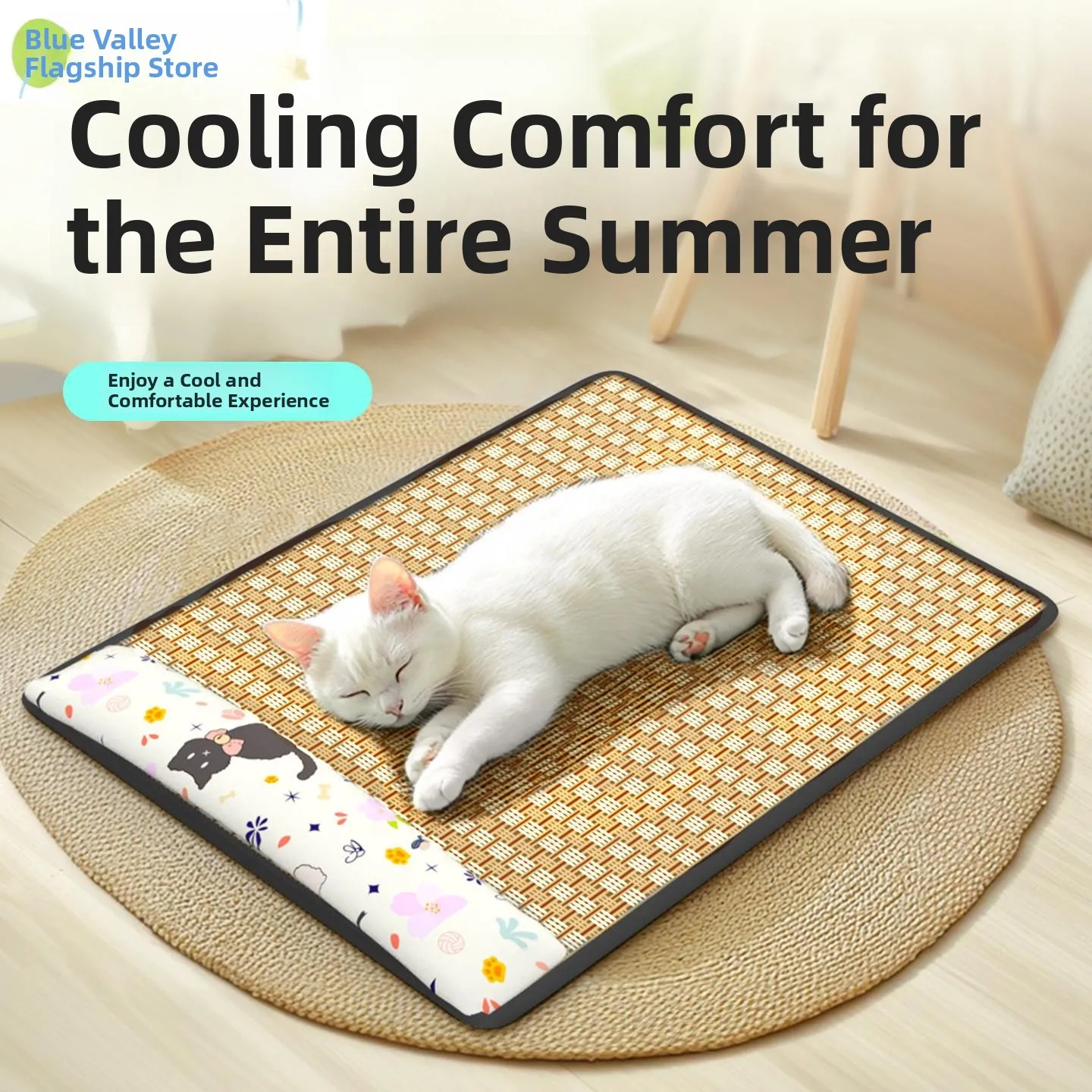 

Охлаждающий коврик для животных из бамбука, двойного назначения, летний лежак-подушка, охлаждающий коврик для сна для собак (например, тедди), прочный, устойчивый к укусам