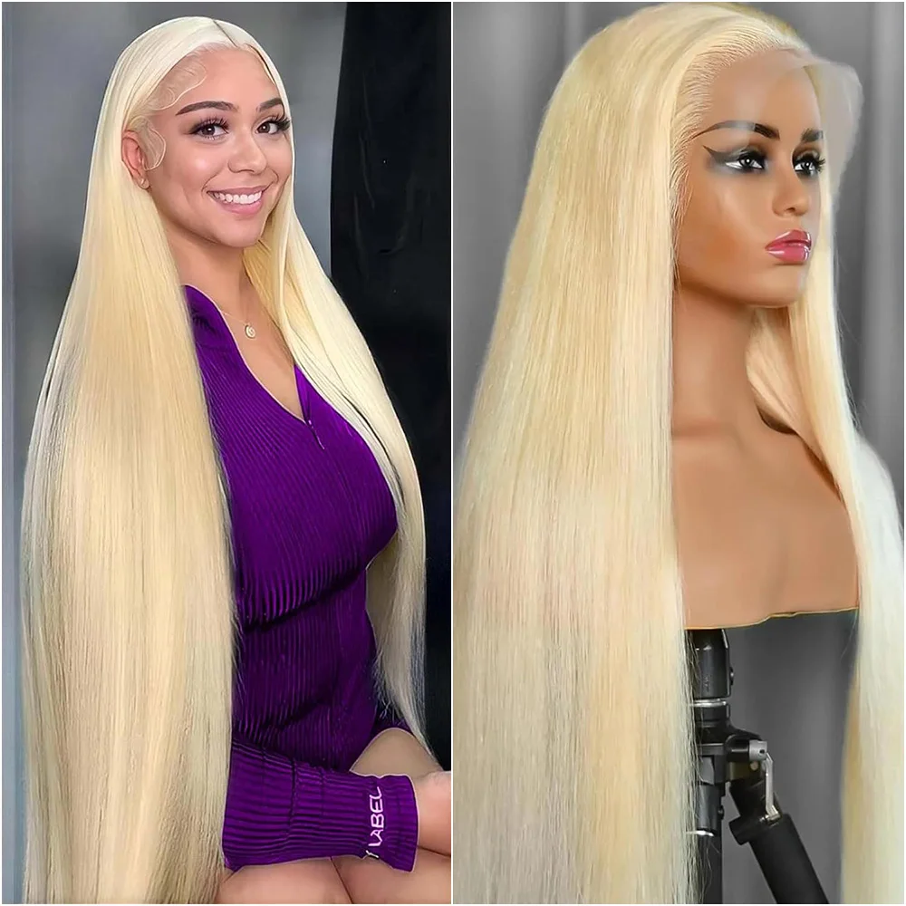 

30 36-дюймовый прямой 613 блондинка 13x6 HD парик фронта шнурка бразильский прозрачный 13x4 парики фронтальной части шнурка человеческих волос для чернокожих женщин