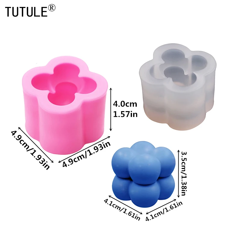 Bubble shape magic cube scented candle silicone mold 3D Ball Crystal epoxy clay Mould DIY Craft Candle Making Tool Soap Mold