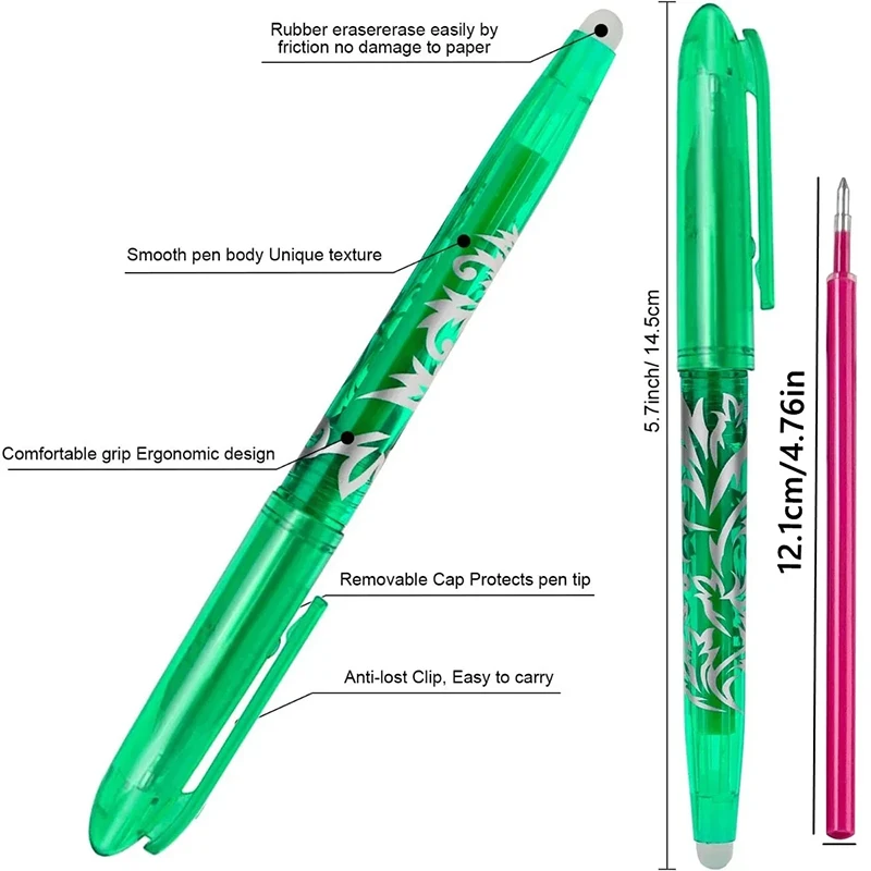 Kawaii Pilot, löschbare Gelstifte, Tinten in verschiedenen Farben, feine Spitze 0,5 mm, Packung mit 12/8 Stück – Detail 4