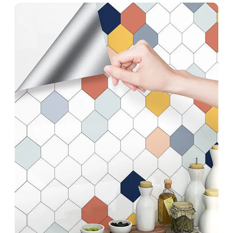 Kitchen Stickers Waterproof, Oil-proof and High Temperature Self-adhesive Wallpaper Thickened Household Grease-proof Paper