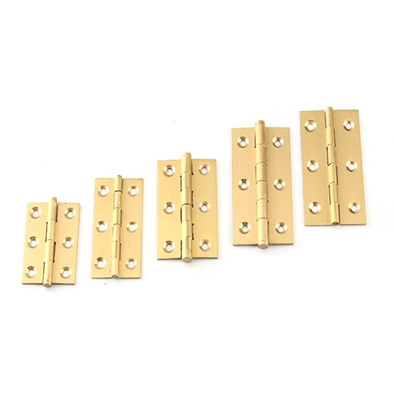 Brass Hinges w/screws 6 Holes Golden Decor Cabinet 1.5/2/2.5/3/3.5 inch Door/Furniture Wood Jewelry Box Wine Case Cabinet