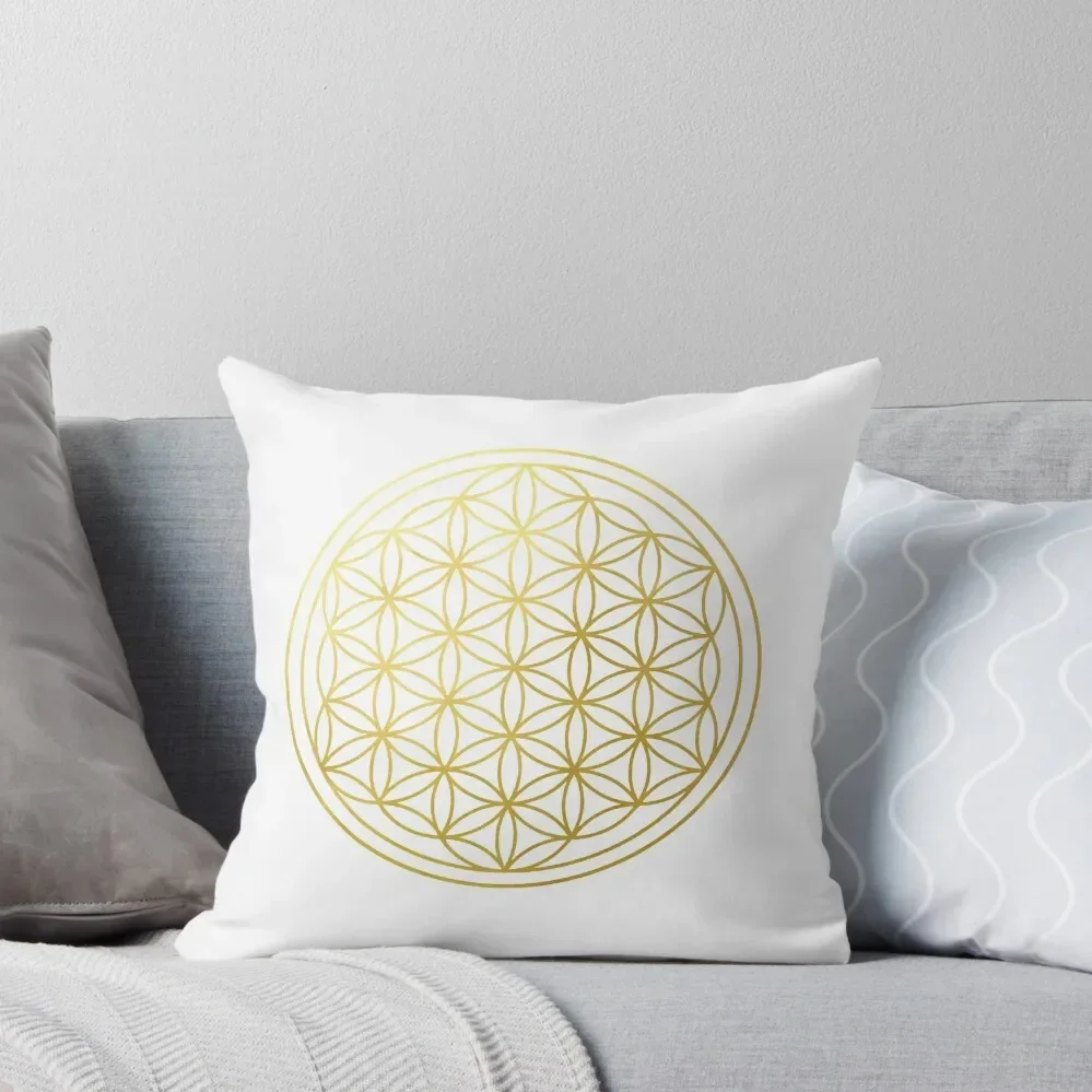 

The Flower Of Life sacred geometry mandala healing protection amulet Throw Pillow ornamental pillows pillow