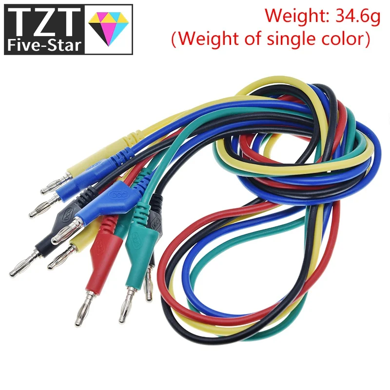 TZT  1M 4mm Banana to Banana Plug Test Cable Lead for Multimeter Red Yellow Black Blue Green 5 Colors