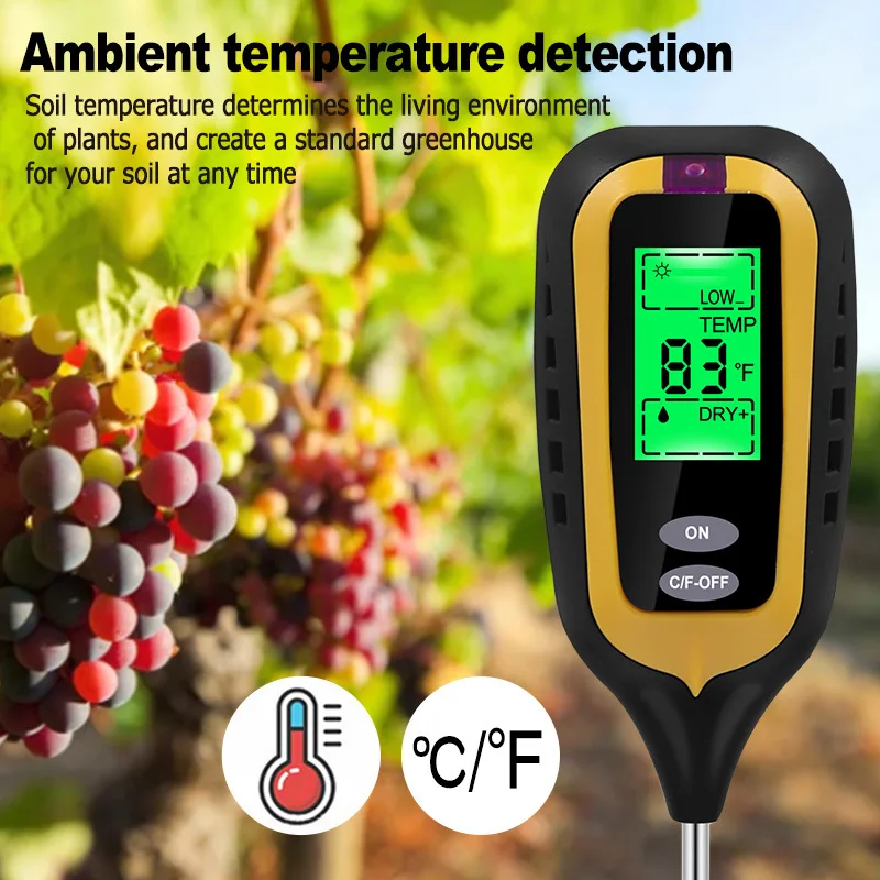 Imagem -03 - Testador de Solo para Medição de Plantas Intensidade Leve ph Temperatura e Umidade Medição de Jardim Usado Como Ferramenta em 1